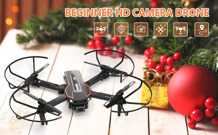 AVIALOGIC Mini Drone with Camera for Kids, Remote Control Helicopter Toys Gifts for Boys Girls, FPV RC Quadcopter with 1080P HD Live Video Camera, Altitude Hold, Gravity Control, 2 Batteries, Black