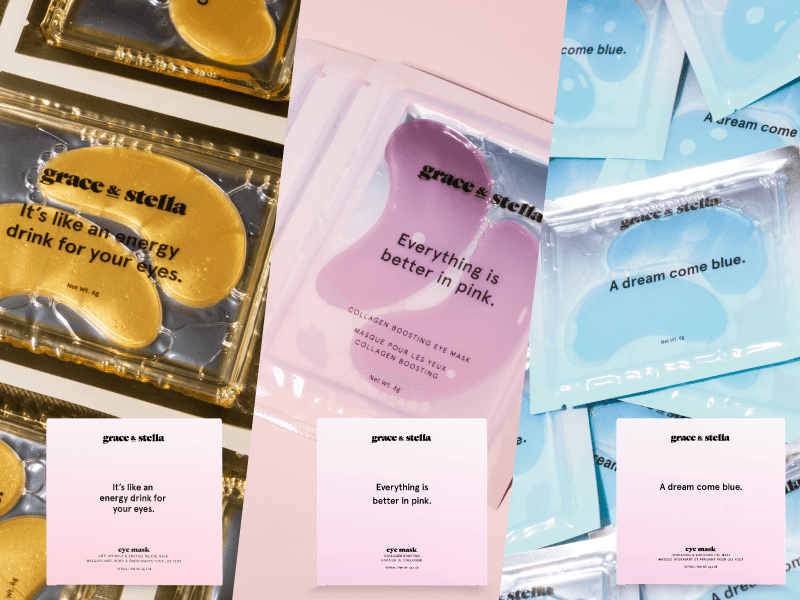 grace & stella Award Winning Under Eye Mask - Reduce Dark Circles, Puffy Eyes, Undereye Bags, Wrinkles - Gel Under Eye Patches - Gifts for Women Under 10 Dollars - Vegan Cruelty-Free (Pink, 6 Pairs)