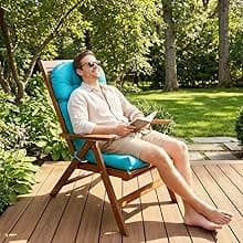 Adirondack Chair Cushion, Waterproof Indoor/Outdoor Rocking Chair Cushion ,44inch/48inch High Back Patio Cushions with Ties,Waterproof,Sunscreen and Fade-Resistant (Navy Blue, 44x20in)