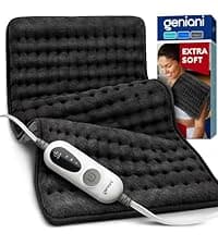 GENIANI Electric Heating Pad for Back Pain & Cramps Relief, Electric Throw, Self Care Gifts for Women, Heating Pad for Neck & Shoulder, Machine Washable Microplush, Auto Shut Off (12"x24", Tabby Gray) B07T85CNX2