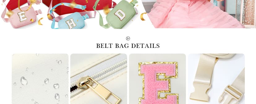 YOOLIFE Birthday Gifts for 3 4 5 6 7 8 9 10 11 12 13 Year Old Girls, Initial Fanny Pack for Girls Crossbody Bag Belt Bag Purse, Beige L