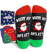 Zmart Christmas Gifts Stocking Socks for Women Men, Secret Santa Gifts Elf Stocking Xmas Gifts for Teens