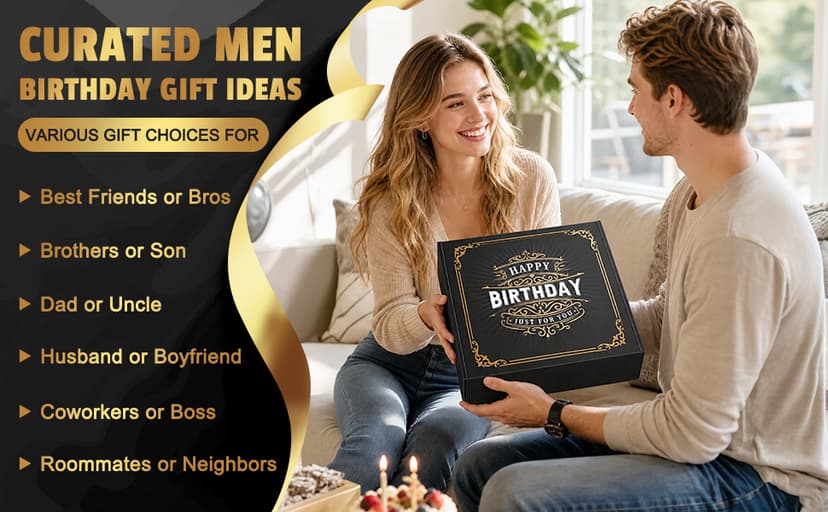 Birthday Gifts for Men Funny Birthday Gift Ideas Unique Presents Baskets for Him Happy Bday Gift Box for Men Who Have Everything Cool Bday Sets for Man Boyfriend Male Friends Bf Brother Adult Husband B0H4KYHPZ4