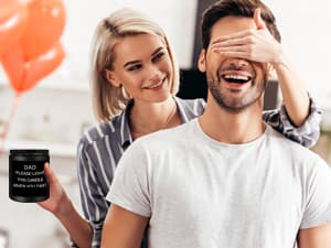 Homsolver Gifts for Dad, Fathers Day Christmas Birthday Dad Gifts from Daughter Son - Sandalwood Scented Candle (7OZ)