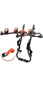 Bike Rack for Car, SUV, RV, Mount Hitch Bike Back 4, Up to 143 lbs Load Bicycle Rack Carrier Rubber Straps, Tilt Release with 2" Hitch for Cars (4BIKES)