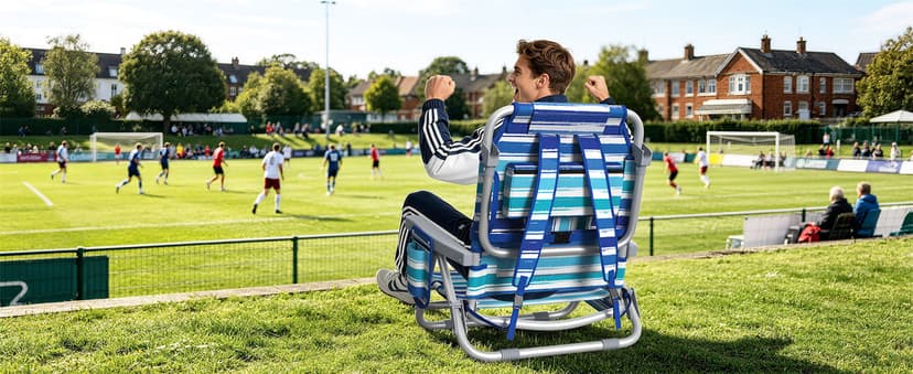 Suteck Backpack Beach Chairs for Adults, 5-Position Lay Flat Reclining Chair with Cooler Pouch, Cup Holder, Towel Bar, 2-Pack Portable Folding Beach Chair for Lawn Outdoor (1, Light Blue)