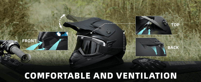 Kids Dirt Bike Helmets Youth ATV Helmet, Kids Motocross Helmet for Off Road, UTV, BMX, Street Riding Motorcycle Helmet with Goggles Gloves, DOT Approved