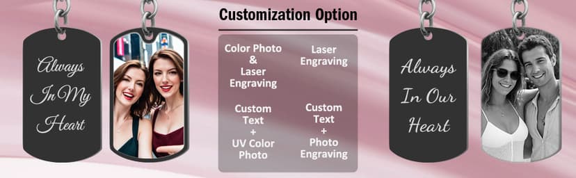 Queenberry Custom Keychain with Picture Personalized Photo Keychain Gift Valentines Day for Men Boyfriend