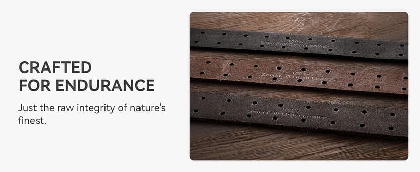CHAOREN Work Belts for Men Heavy Duty - 1.5" Full Grain Leather Belt Casual - Fully Adjustable, Double Prong