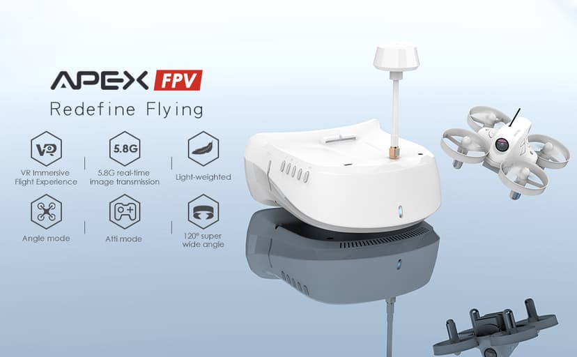 APEX FPV Drone Kit,FPV Goggles,First-person view drone,FPV Racing Drone for Beginners,Low-Latency 5.8G Transmission, Drop-Resistant,VR70-2.0