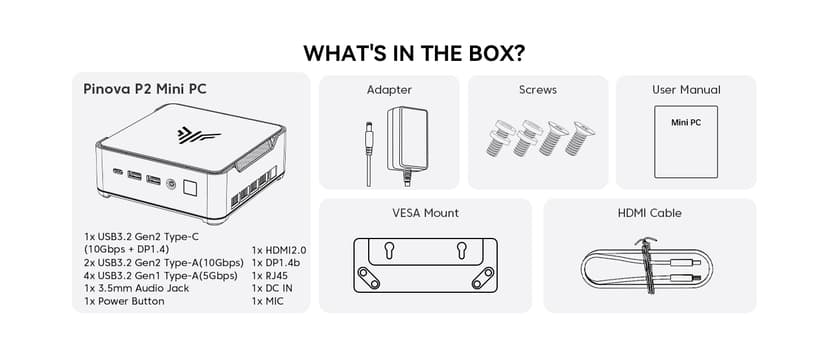 KAMRUI Pinova P2 Mini PC, AMD Ryzen 4300U(Beats 3500U/3200U/N150,Up to 3.7 GHz) Mini Computers, 16GB RAM 512GB SSD Mini Desktop Computers, Triple 4K Display/HDMI+DP+Type-C/WiFi/BT for Home/Business