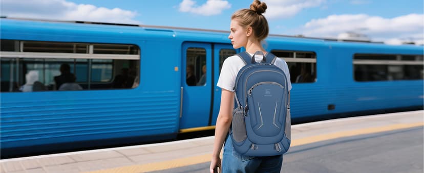 MIYCOO Backpack - Ultra Lightweight Packable Backpack for Travel Camping, 45L Hiking Back Pack Waterproof Foldable Daypack for Men Women Blue