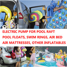 BOMPOW Electric Air Pump for Inflatables Air Mattress Pump Bed Pool Toy Raft Boat Quick Pump Black (AC Pump(130W))