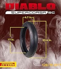 Pirelli Diablo Rosso II 120/70 ZR 17 M/C (58W) TL (K) Front & 160/60 ZR 17 M/C (69W) TL Rear Motorcycle Tires- Sport Performance for Road Use Tire Set with Keychain