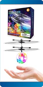 Force1 Scoot Pro Hand Operated Drone for Kids or Adults- Induction Hands Free Motion Sensors Mini Drones with Bright LED Projection, 360 Flips, Easy Indoor Small UFO Flying Orb Ball Drone Toy for Boys Girls
