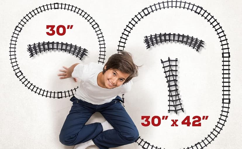 Electric Train Set for Kids Ages 4-8 | Train Set for Kids Ages 4-8 | Battery Powered Trains Sets with Lights & Sounds, Steam Locomotive Engine, Horses & Tracks - Classic Railway Toy Gift