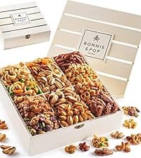 Dried Fruit and Nut Gift Basket, Healthy Assorted Natural Snack Gift Tray, Extra Large Variety Food Tray Party Platter- Easter, Holiday, Birthday, Sympathy, Office, Men, Woman, Him, Her Husband, Wife, Families, Bonnie and Pop