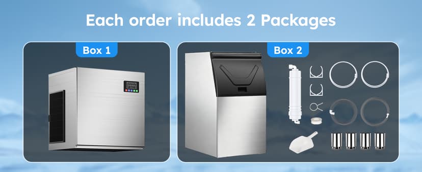 Commercial Ice Maker Machine, 680LBS/24H Ice Production with 560LBS Storage Bin, Industrial Ice Machine with Self-Cleaning, 12 Adjustable Ice Thickness Levels, Stainless Steel