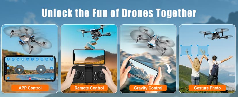 Drone with Camera, 1080P FPV Foldable Drone with Stable Altitude Hold, Gravity Control, Trajectory Flight, 90° Adjustable Lens, One Key Take Off, 2 Batteries, RAGPIP X66 Drone Toy for Kids Adult Beginners