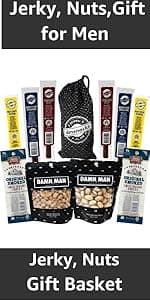 Snack Box Gift Basket, Birthday Gift for Men, Food Care Package, Unique Tins of Assorted Nuts, Snacks in Stunning Case - Treat for Men, Women, Dad, Friends, Family