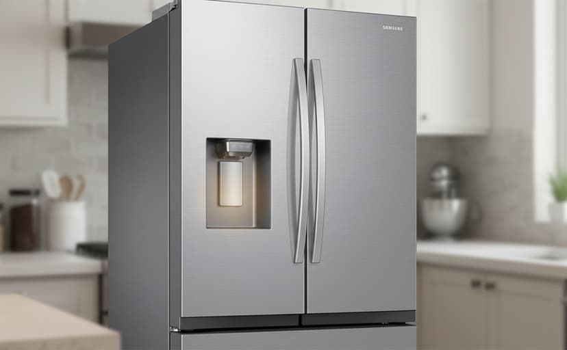Samsung 31 cu. ft. Mega Capacity 3-Door French Door Refrigerator with Four Types of Ice, Stainless Steel, RF32CG5400SRAA
