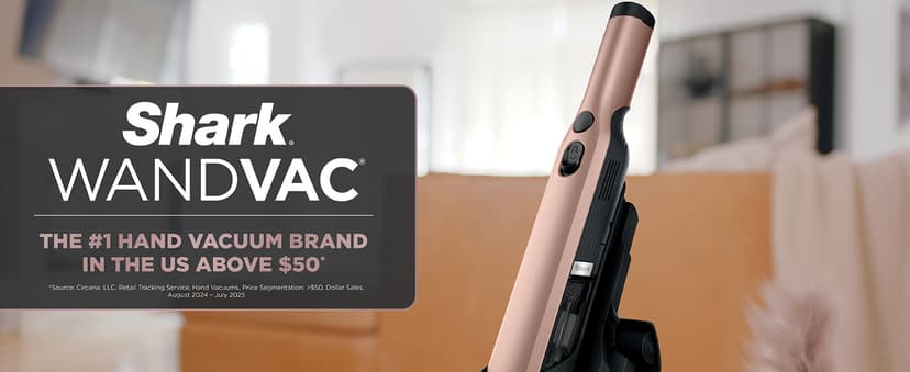 Shark WANDVAC Cordless Hand Vac, Lightweight, Portable at 1.4 lbs., Powerful Suction, Charging Dock, One-Touch Empty for Car & Home, Multi-Surface Pet Tool & Duster Crevice Tool, Rose Gold, WV201RGBRN