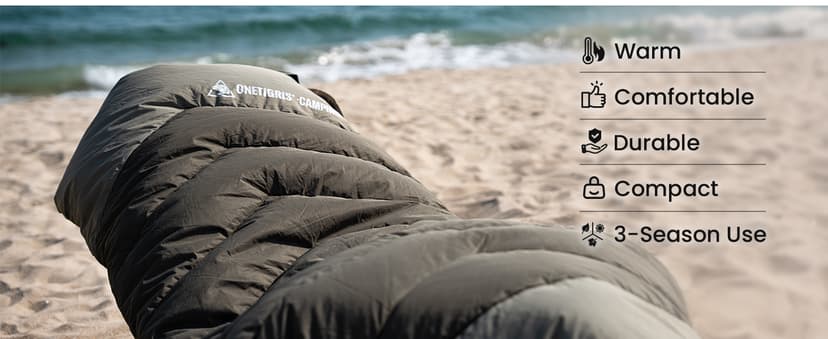 OneTigris Trailnap Sleeping Bag 3 Season Extra-Wide Warm for Camping Backpacking Travel Outdoor Activities