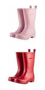 planone Women’s Waterproof Short Rain Boots Durable Comfort-Focused Chelsea Ankle Rubber Boots Non Slip Everyday Outdoor Garden Shoes with Removable Comfort Insole