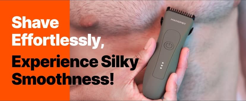 MANSPOT Manscape Groin & Body Hair Trimmer for Men, Electric Ball Pubic Trimmer Shaver,Manscape Kit with 4 Guard,Replaceable Ceramic Blade Heads,Waterproof Wet/Dry Shaver,90 Minutes Shaving