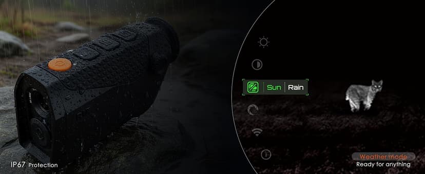 RIX Pocket K2 Portable Thermal Monocular for Hunting, 256x192 (50Hz), Wi-Fi, Handheld Night Vision Monocular