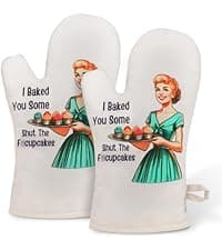 Miracu Oven Mitt, Funny Kitchen Cooking Oven Mitts, Pink Kitchen Accessories, Cute Baker Stuff, Baking Gifts for Women Mom, House Warming Gifts New Home Apartment, for Christmas Birthday Housewarming