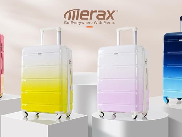 Merax Luggage 3 Pcs ABS Hardside Luggage Sets Spinner Wheels Suitcases