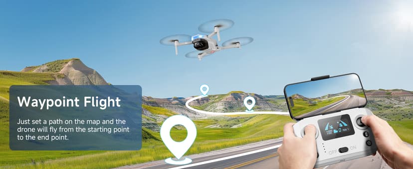 Oddire Drones with Camera for Adults 4K, GPS Auto Return, Waypoint Flight, Orbit Fly, GPS Follow, Gesture Control, Foldable Drone with Brushless Motor, 249g Light, 48 Mins Flight Time with 2 Batteries