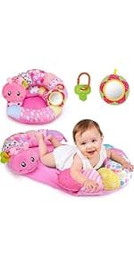 Baby Sensory Toy 0-6 Month Music Animal Stuffed Plush Caterpillar Toy for Infant 0-3-6-12 Month Old Tummy Time with Baby Mirror Crinkle Rattle Carseat Toys for Newborn Boys Girl Shower Gifts