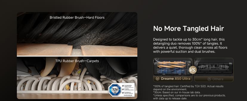 DREAME X50 Ultra Robot Vacuum and Mop with Auto-Empty and Mop Self-Cleaning, 20,000Pa Suction, Obstacle Avoidance and 360° Navigation, Corner to Edge Deep Cleaning, Detangling Brush