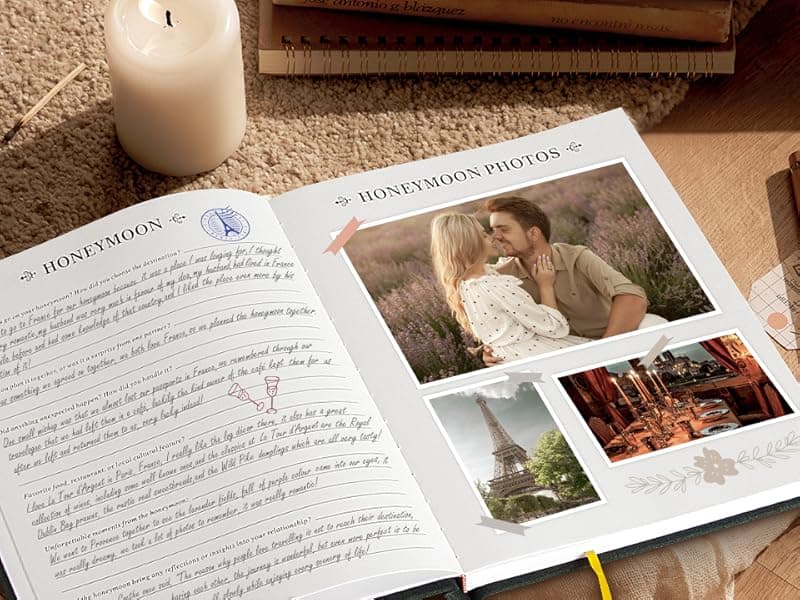 Lanpn Wedding Anniversary Journal Notebook - Linen First Year to 70th Anniversary Scrapbook Memory Book for Couples - Newlywed Marriage Journal Wedding Anniversary Book Gifts (Green, 190 Pages)