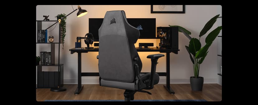 Corsair TC500 Luxe Gaming Chair – Premium Breathable Fabric – Wide Seat – Five-Way Adjustable Armrests – Adjustable Built-in Lumbar Support – 90-135 Degree Recline – Shadow