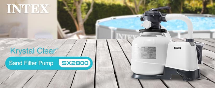 Intex 2800 GPH Pool Sand Filter Pump with Krystal Clear Saltwater System and Automatic Timer for Above Ground Swimming Pools, Black