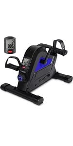 Mini Exercise Bike, AGM Under Desk Bike Pedal Exerciser Foot Cycle Arm & Leg Pedal Exerciser with LCD Screen Displays