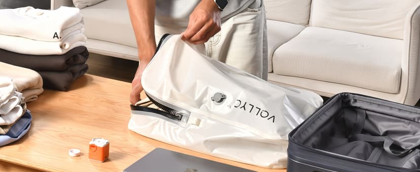 Portable Air Pump for Inflatables, 2400mAh Ultra Powerful Mini Air Mattress Pump with Camping Light, 4.5kPa Electric Air Pump Camping Gear for Pool Float, Air Mattress,Vacuum Storage Bags