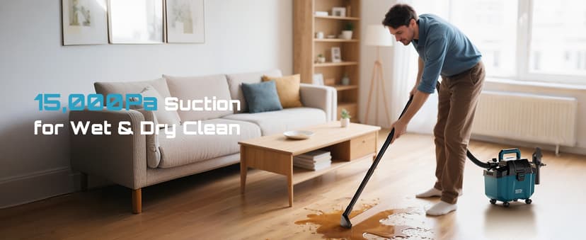 Seesii Cordless Shop Vac Wet and Dry, 2.6 Gallon Small Shop Vac with Accessory Storage Holder, 2 x 4.0Ah Batteries, 3-in-1 Wet Dry Vacuum with HEPA Filter, Strap, Ideal for Garage, Car, Workshop