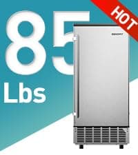 EUHOMY Under Counter Nugget Ice Maker Machine, 66Lbs/Day, Bulit-in Freestanding Ice Maker with Gravity Drainage, Self-Cleaning & 24H Timer Ice Machine, for Home Use(Silver)