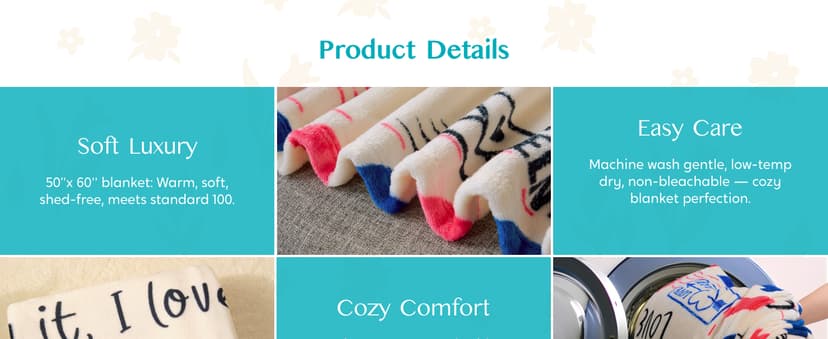 Joiedomi Birthday Gifts for Mom Soft Flannel Mom Blanket for Women Wife Grandma Mothers Day Anniversary Present from Daughter Son 50" x 60" Ivory White