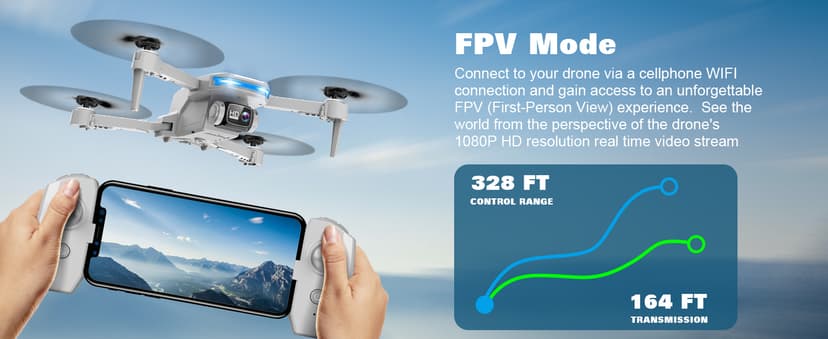 Drone with 1080P Camera - Foldable Remote Control Quadcopter with Gesture Control, 3D Flip, One Key Start, Emergency Stop, 2 Batteries, Easier to use, Toy for Adults Beginners, Grey