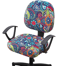 Smiry Stretch Jacquard Office Computer Chair Seat Covers, Removable Washable Anti-dust Desk Chair Seat Cushion Protectors - Black