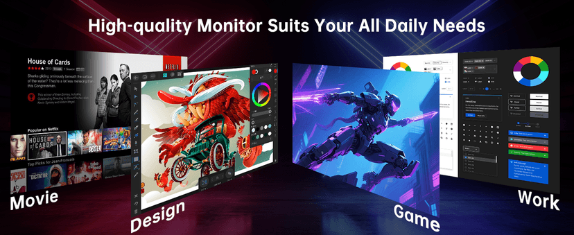 KTC 27 Inch Gaming Monitor - 2K QHD 2560 x 1440 Monitor, Up to 210Hz & 1ms, Bulit-in Speakers, Adaptive Sync, HDR400, 131% sRGB, IPS Monitors Gamer with HDMI 2.0 x 2 & DP1.4 x 2, H27T22C-3