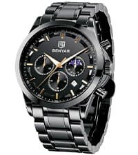 BENYAR BY BENYAR Watch for Men Analog Quartz Chronograph Waterproof Luminous Designer Mens Wrist Watches Business Work Sport Casual Dress Watch with Silicone Strap Elegant Gifts for Men