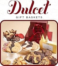 Dulcet Gift Basket – Premium Freshly Gourmet Baked Goods – Gift Basket for All Types of Special Occassions - Assorted Variety of Tastes with Delicious Brownies, Crumb Cakes Rugelah, and Muffins.