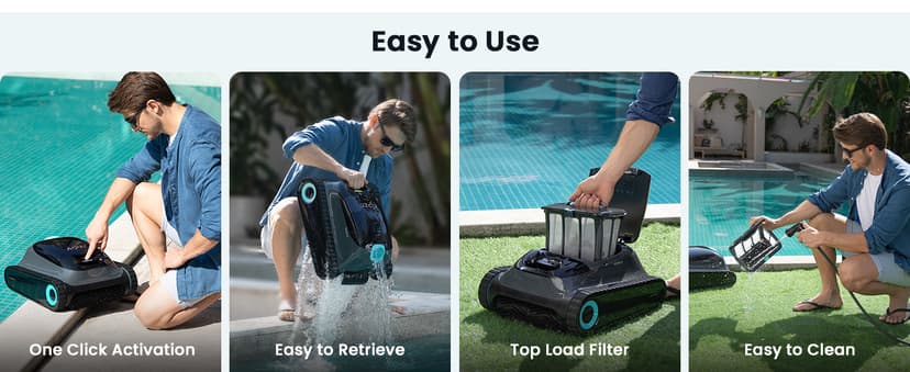 Aiper Scuba S1 Robotic Pool Cleaner – 4500GPH Suction, Wall & Waterline Cleaning, 4 Modes, Smart Wavepath Navigation, 150-Min Runtime, Pool Vacuum for Inground Pools