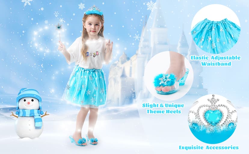 Toddler Dress Up Clothes Shoes Jewelry Set, Princess Costume Include Unicorn Mermaid, Pretend Play for Little Girls Age 3-6 HAMSILY Princess Dress Up for Girl 3 4 5 6 Years Old Birthday Gifts Toys B0B6FTH2HD